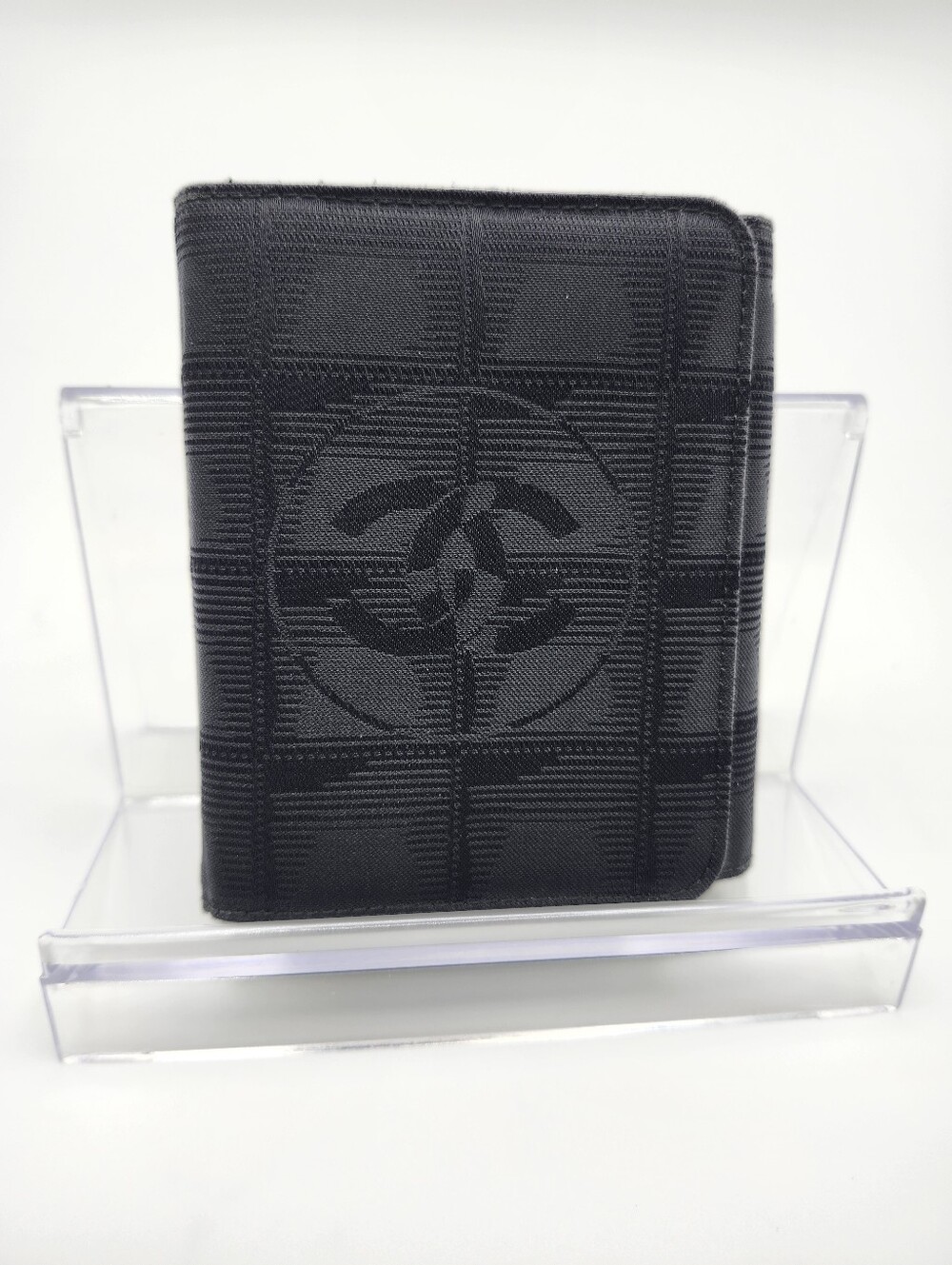 Authentic Preloved Chanel Black Nylon Travel Line Trifold Wallet